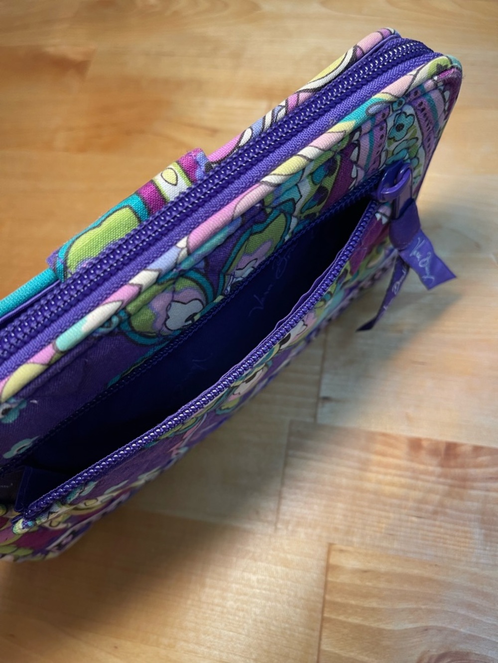 Vera Bradley Teal Purple Paisley Quilted Heather Hipster Crossbody Wallet Bundle - Picture 16 of 16